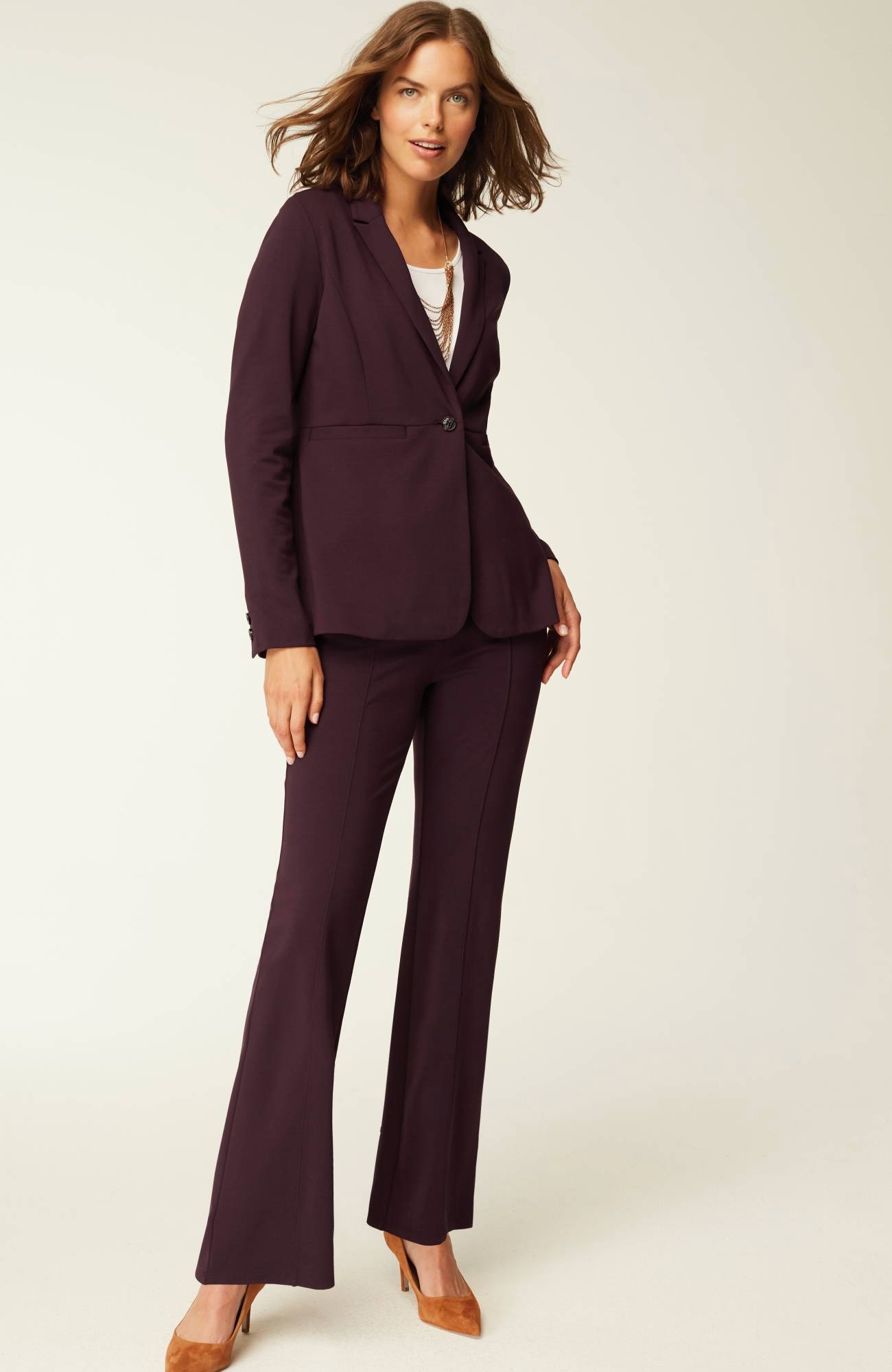 Wearever Double-Face Jersey Boot-Cut Trousers