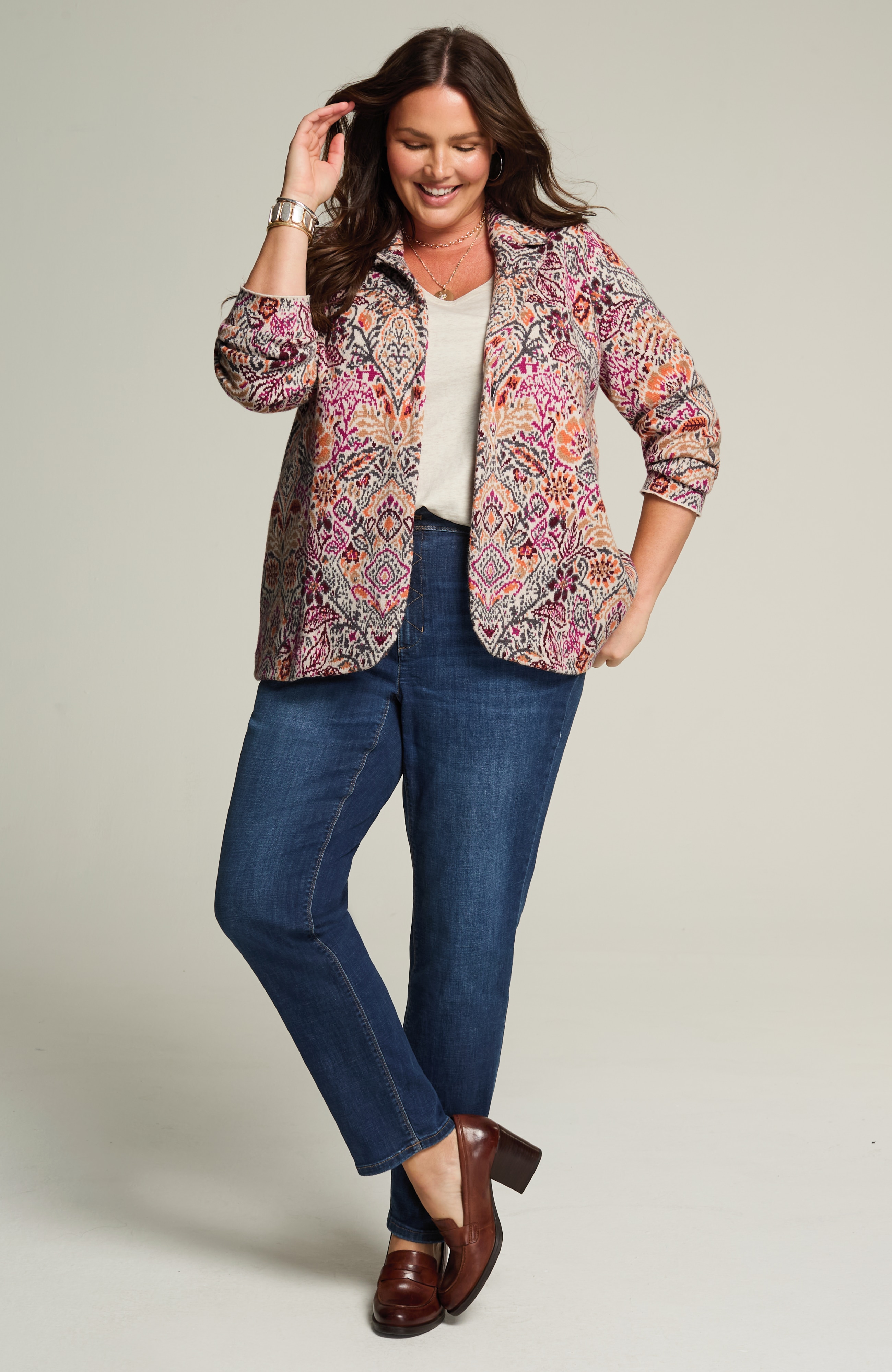 Jacquard Sweater Blazer