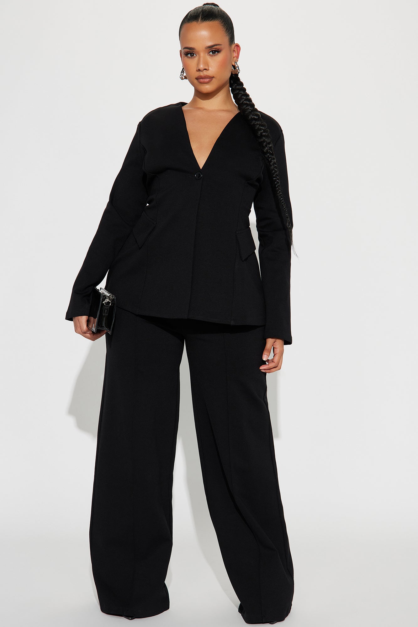 Believe It Blazer Pant Set - Black