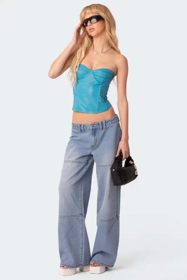 Aniyah Faux Leather Corset