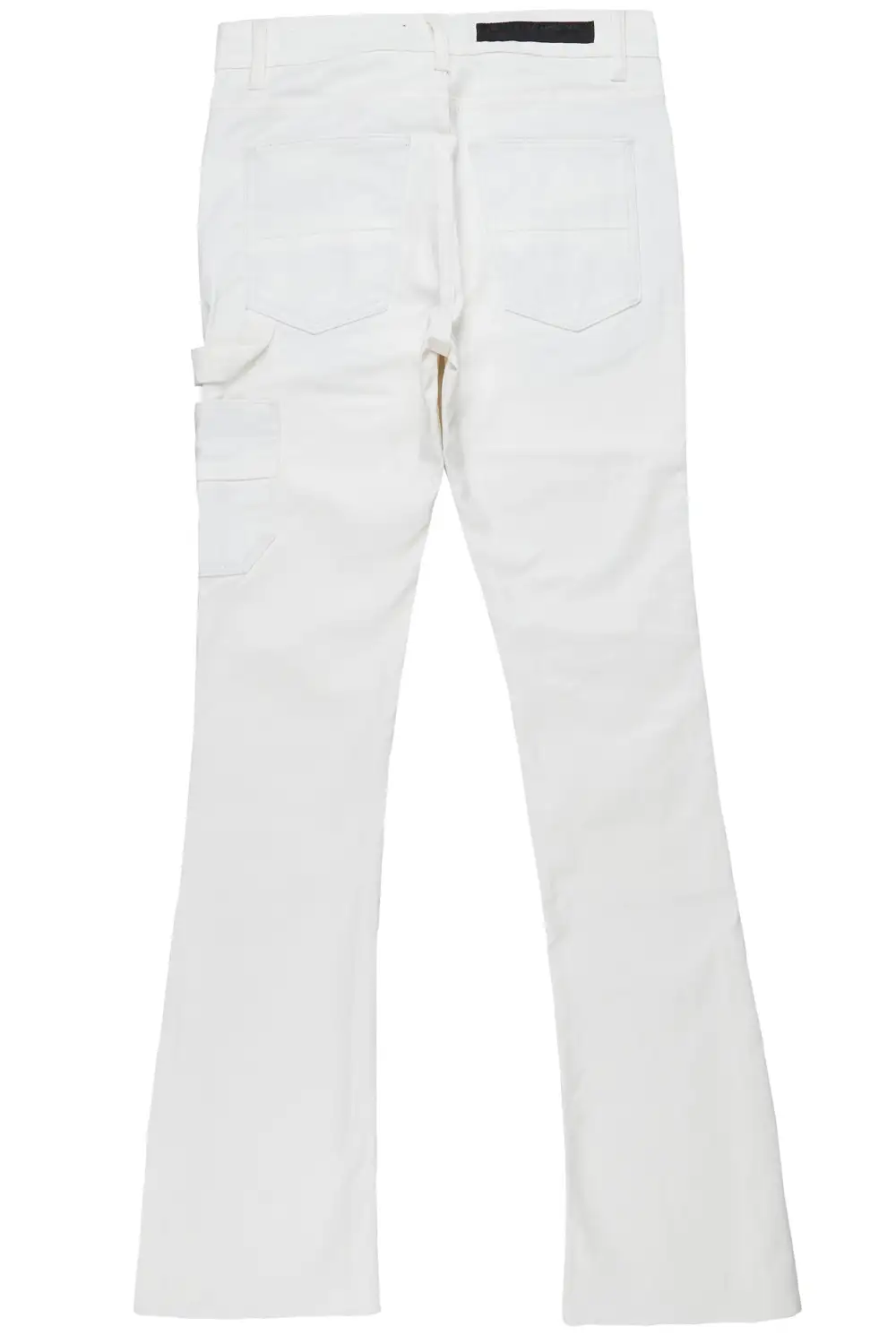Quartz White Coated Stacked Flare Jean