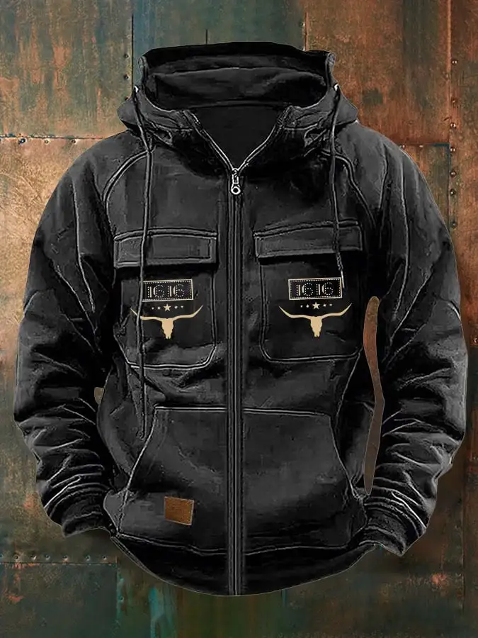 Men's Western Print Hoodie