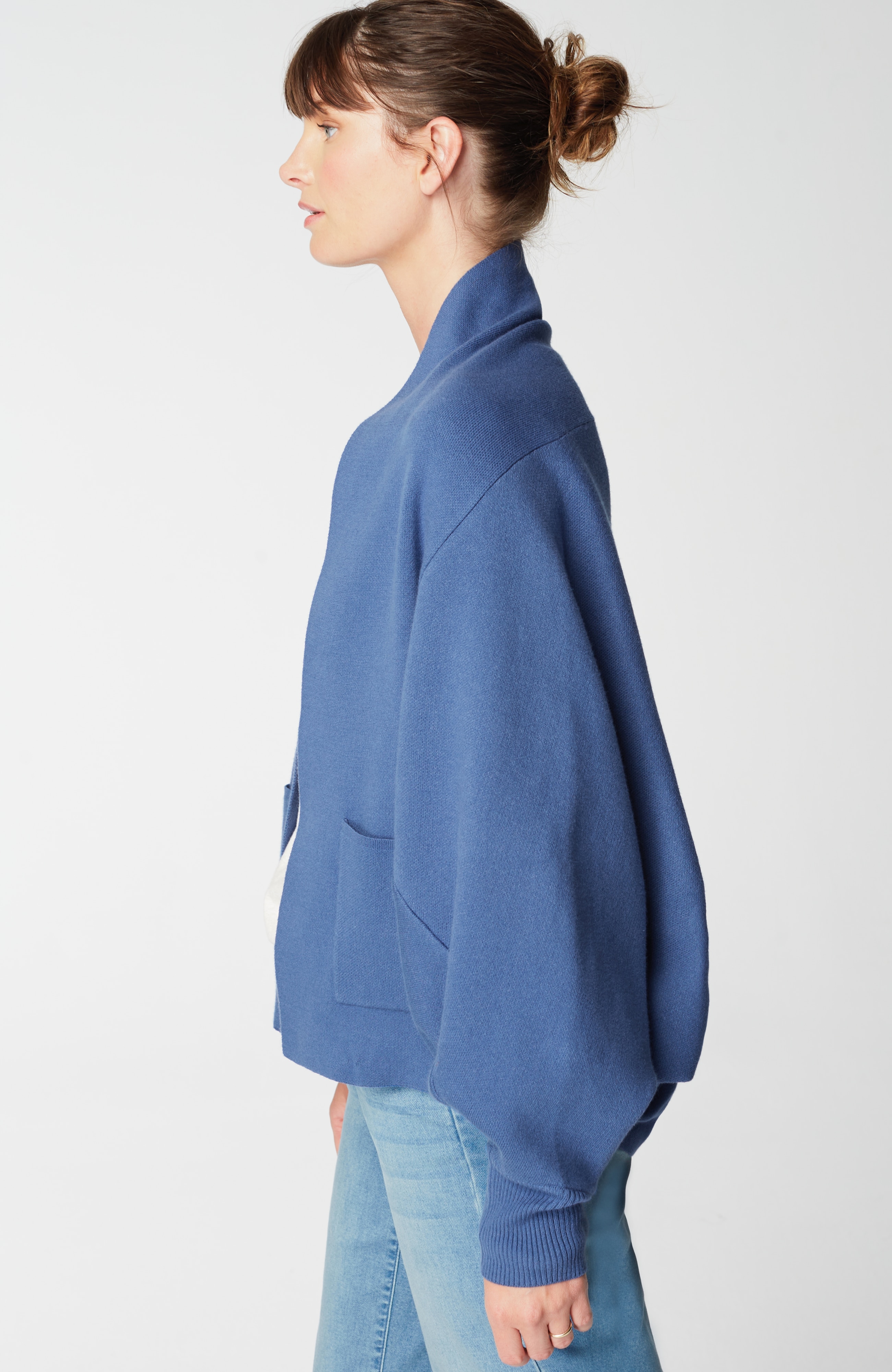 Pure Jill Double-Knit Dolman-Sleeve Cardi