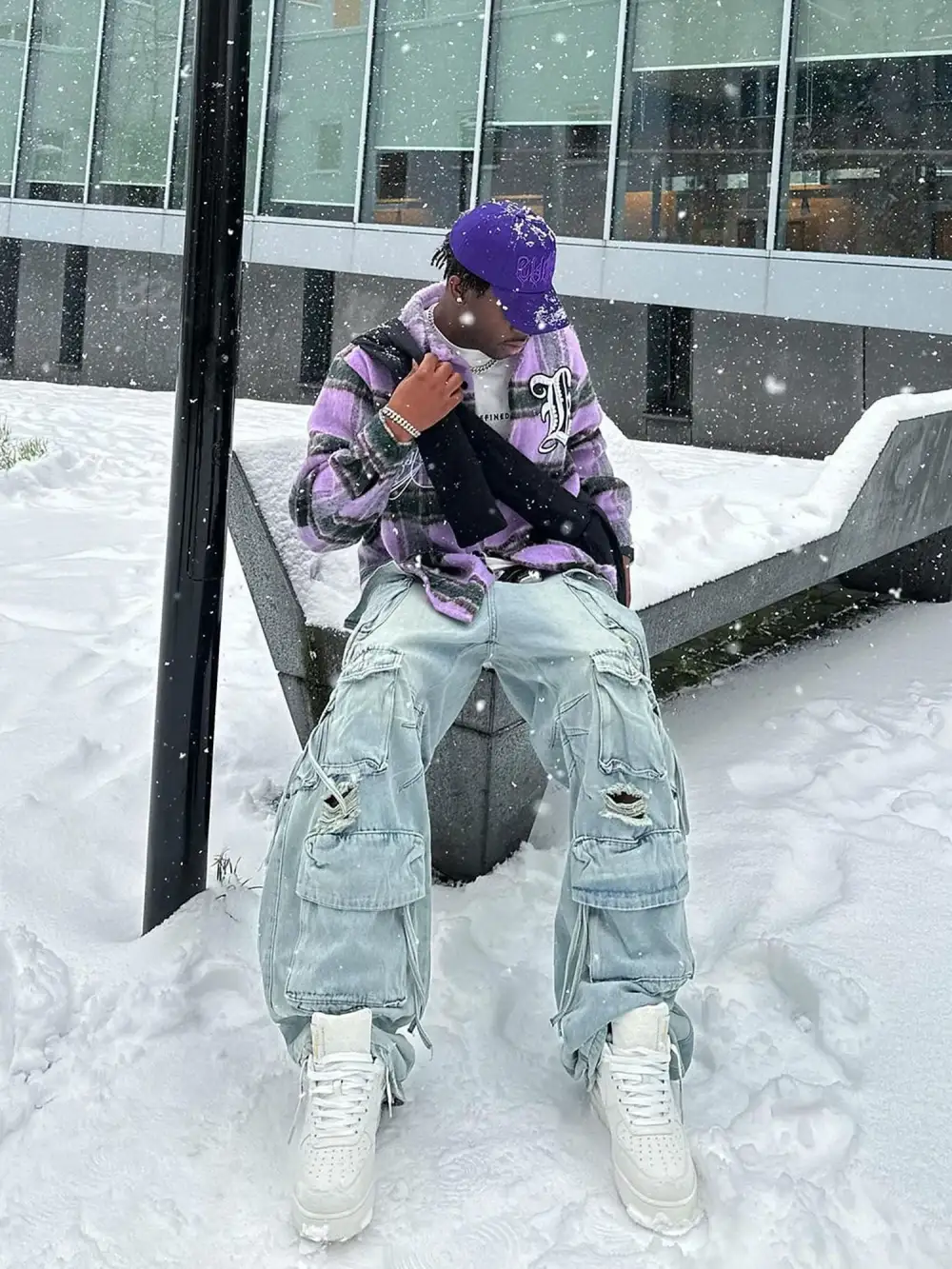 Washed Multi-pocket Work Cargo Jeans - 1830