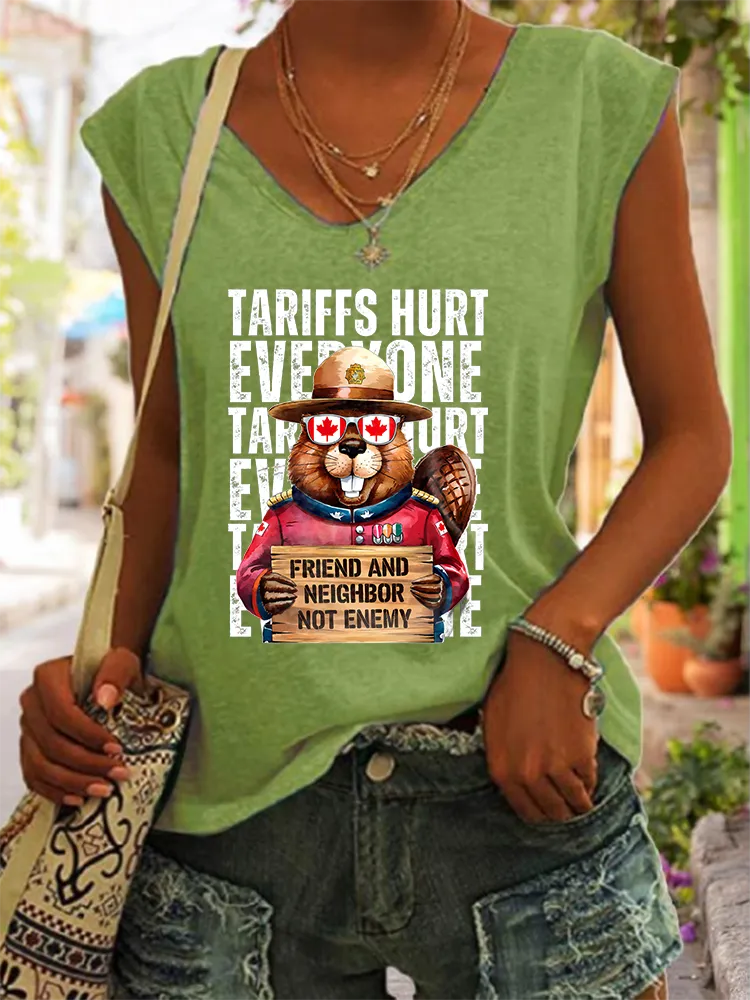 Women's Friend And Neighbor Not Enemy V-neck Vest