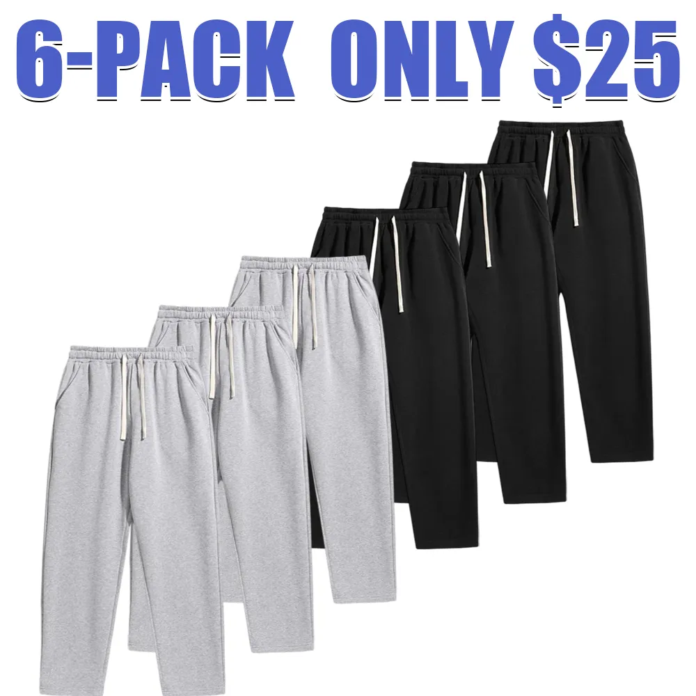 Men's Solid Thermal Lined Drawstring Pants – Casual Loose-Fit Trousers for Daily Wear