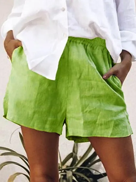 Women's Cotton Linen Casual Simple Shorts
