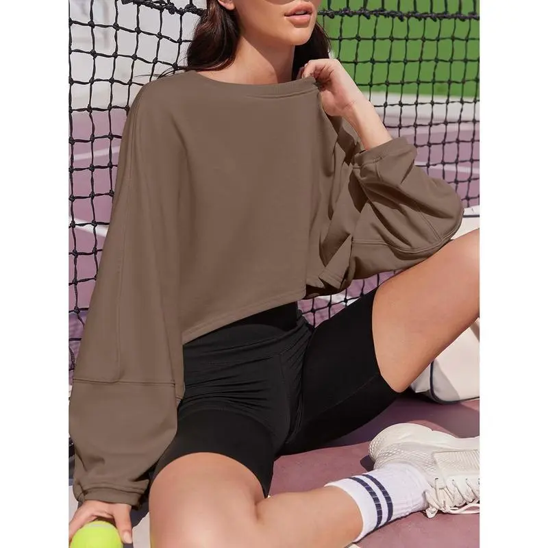 Womens Long Ballon Sleeve Sweatshirts Tops