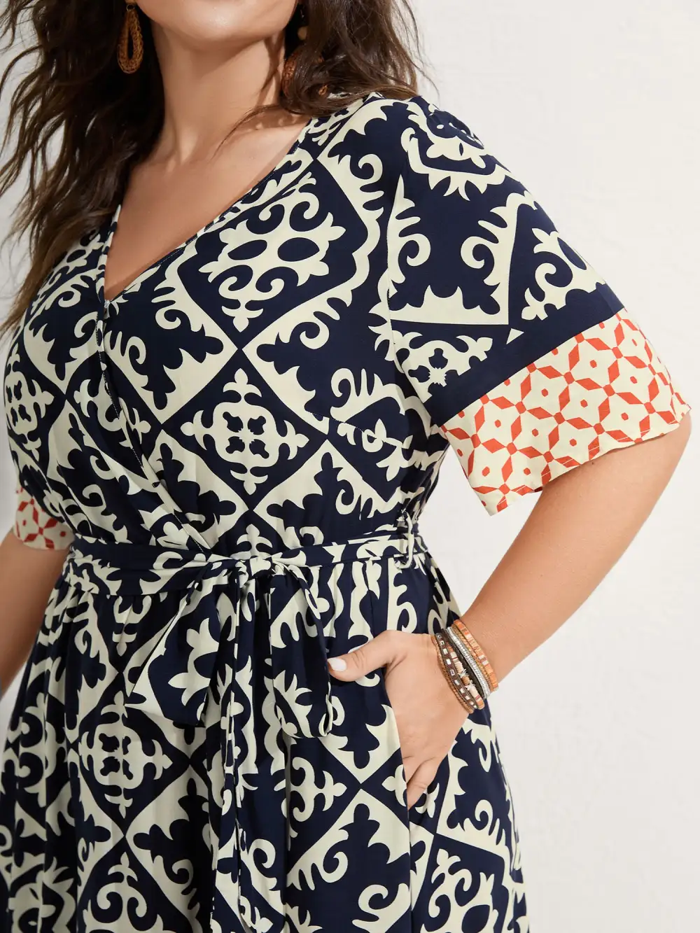 Boho Print Side Tie Maxi Dress