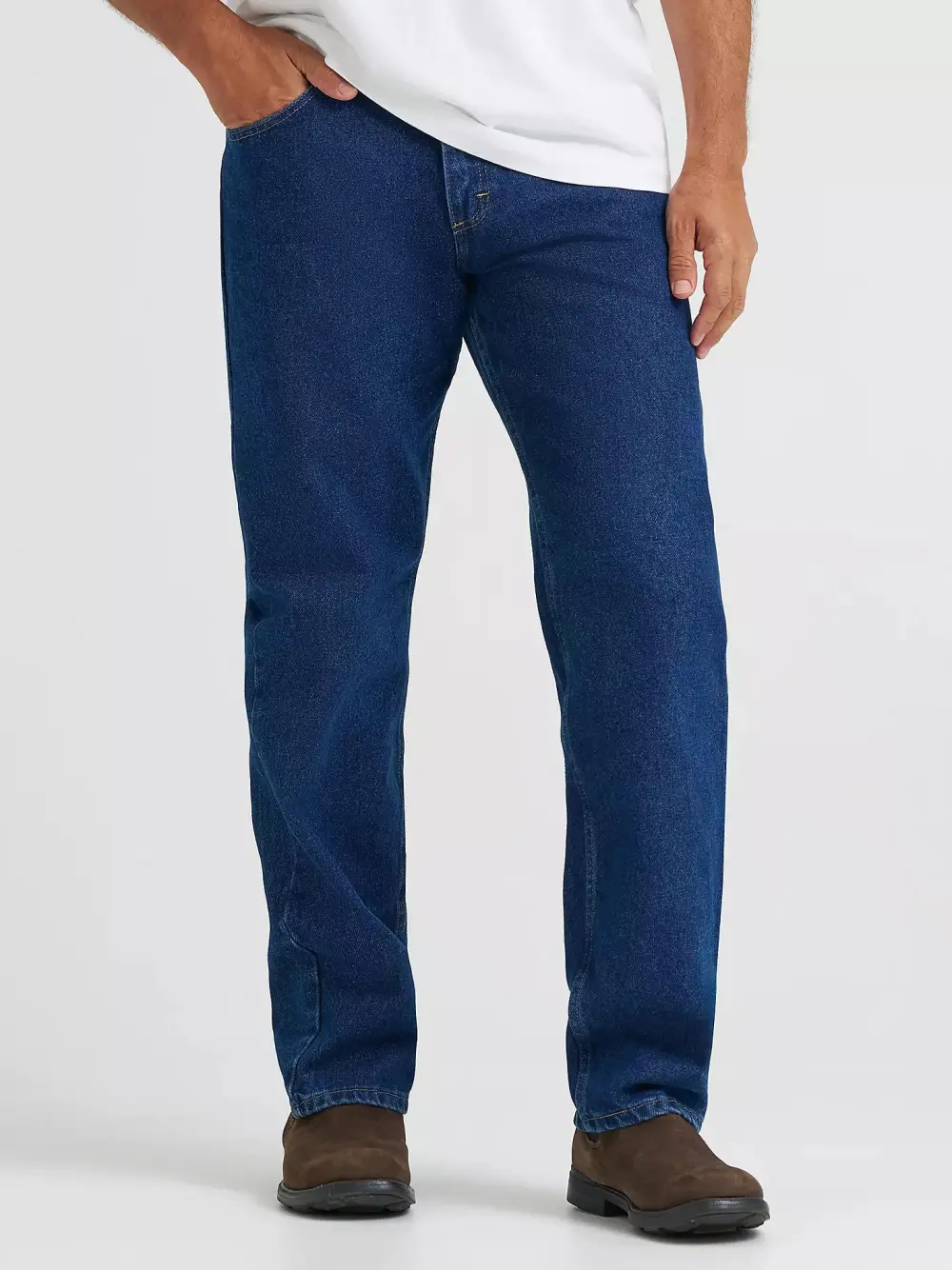 WRANGLER FIVE STAR PREMIUM DENIM RELAXED FIT JEAN IN STONE BLEACH