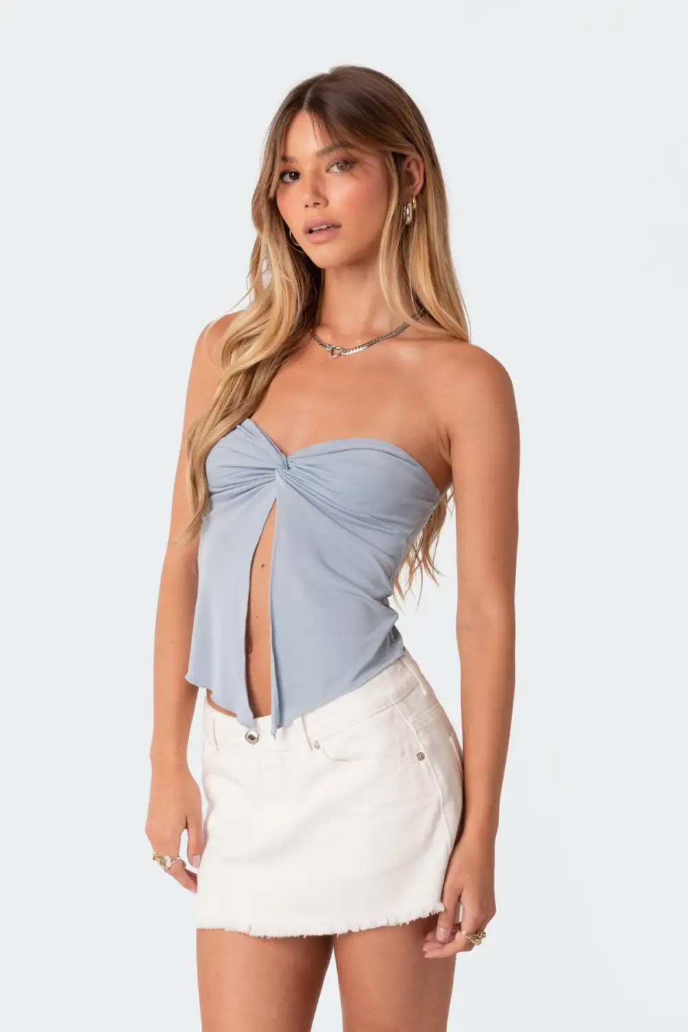 Twisted Split Front Tube Top