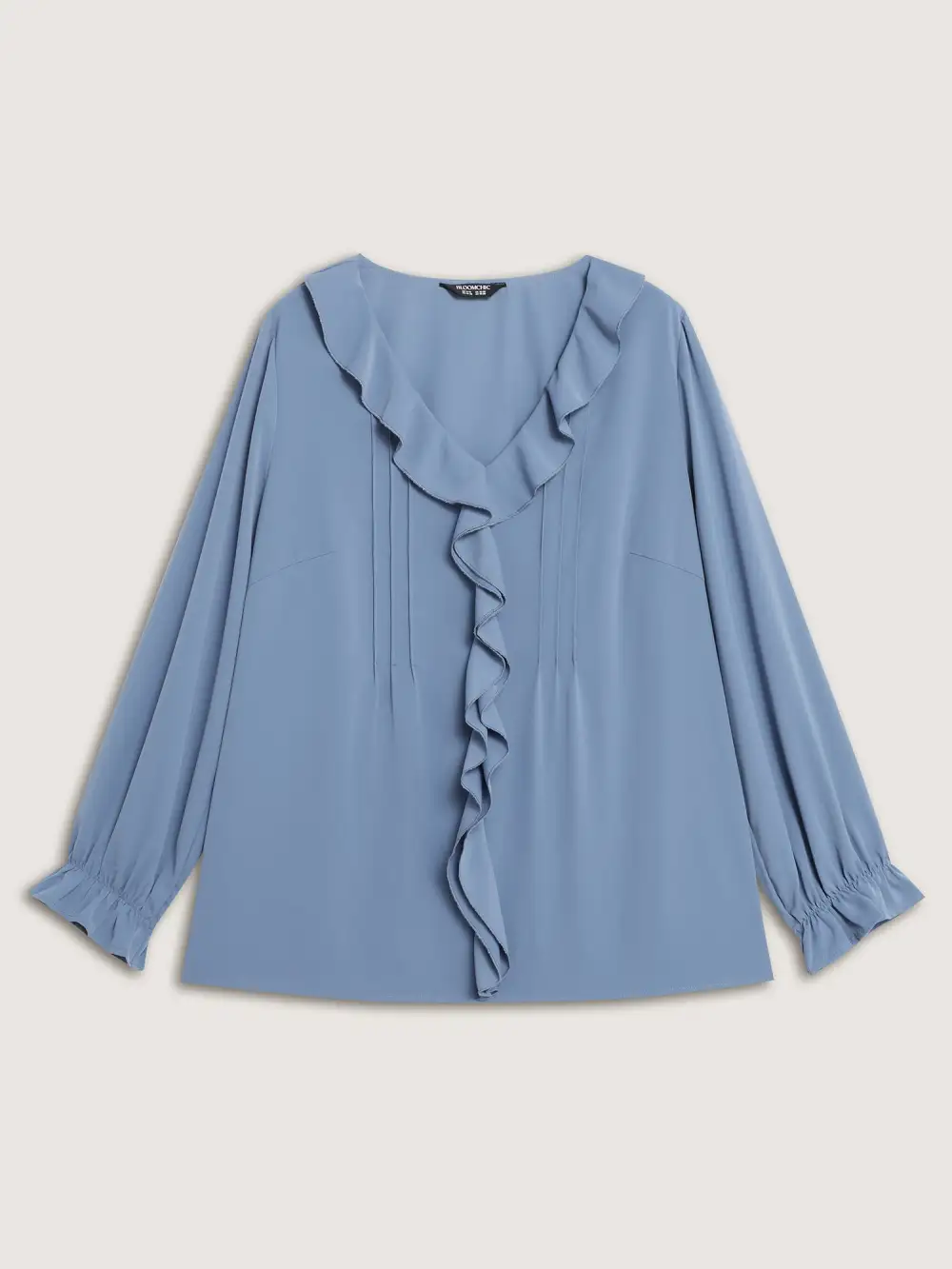 Lotus Leaf Edge Toothpick Pleats Blouse