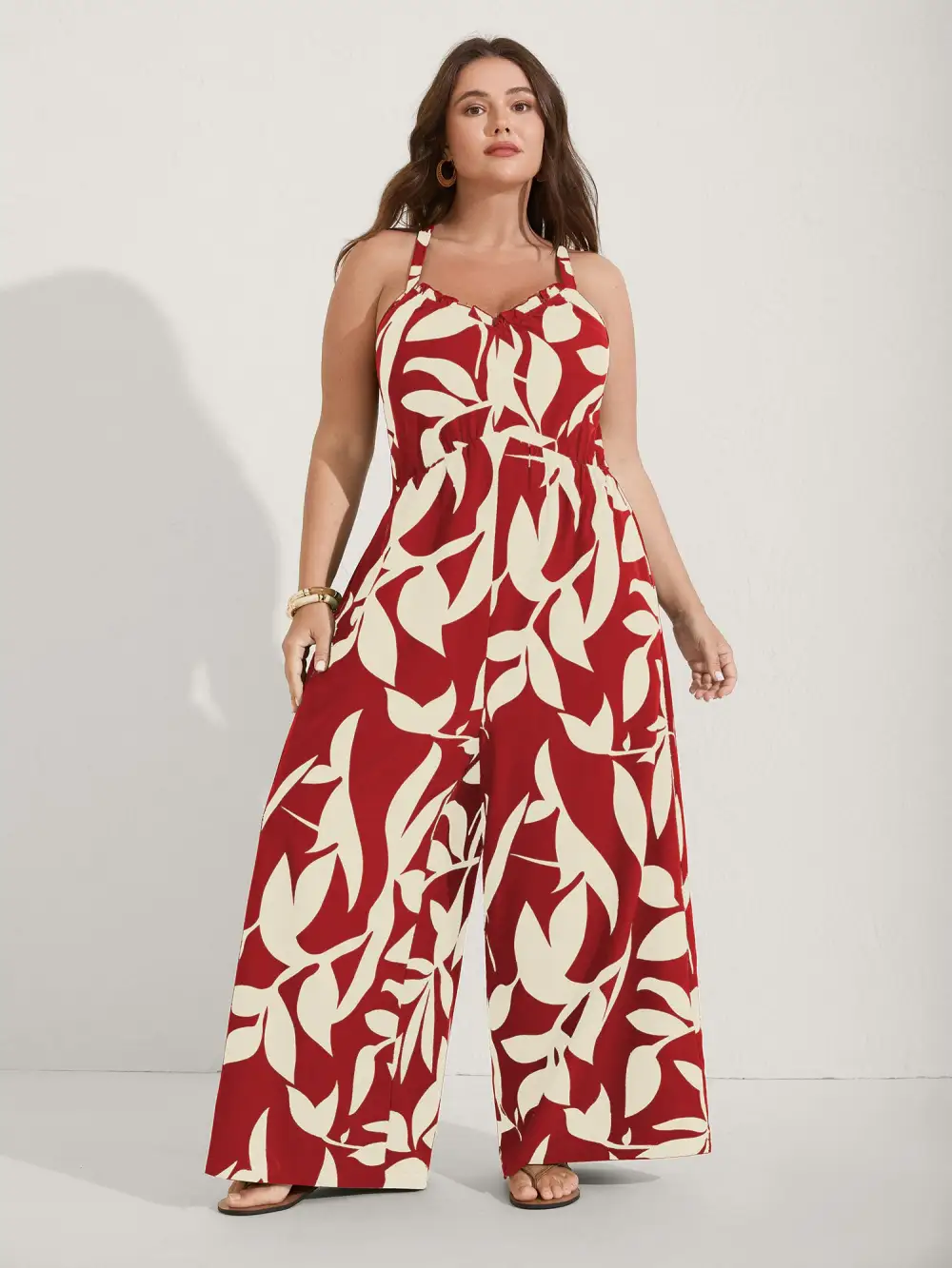 Silhouette Floral Print Sweetheart Jumpsuit