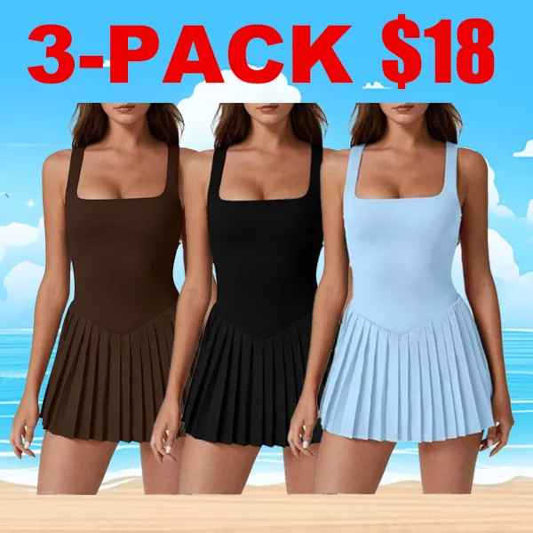 Women's Tennis Dress with Shorts & Pockets