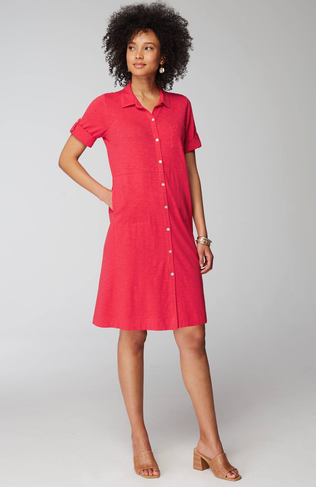Classic Cotton-Slub Shirtdress