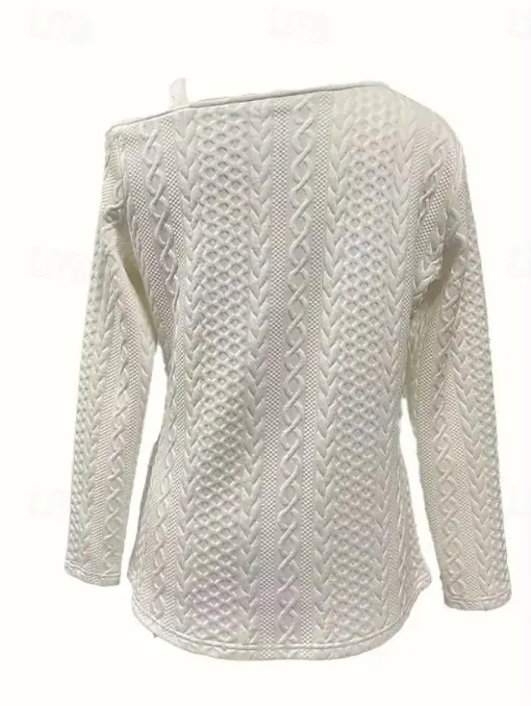 Women's Blouse Stylish Modern Long Sleeve Regular Tops Work Daily White Spring Fall