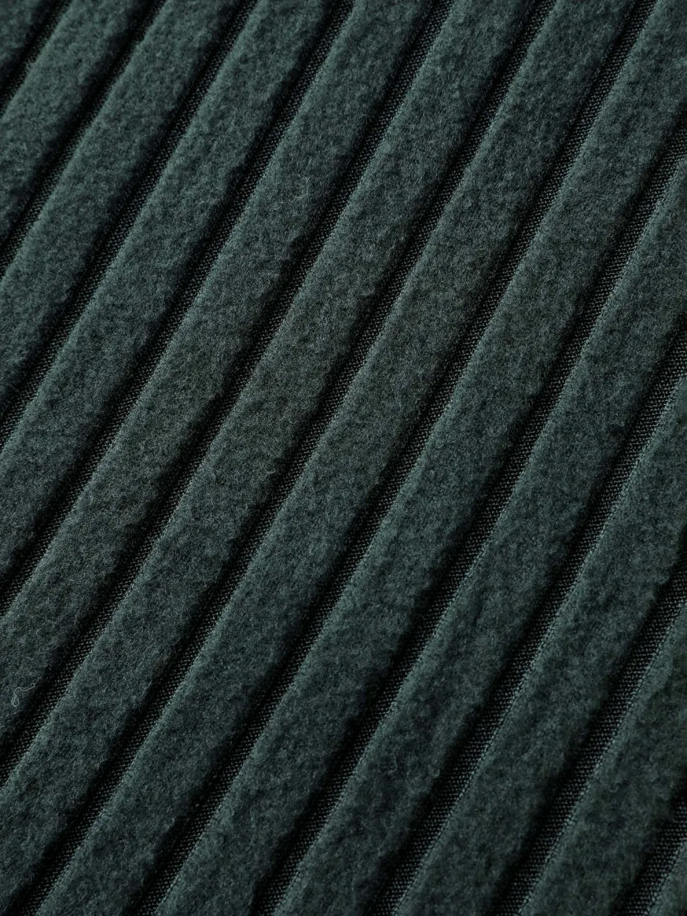 Ribbed Fleece V-Neck Knit Midi Dress