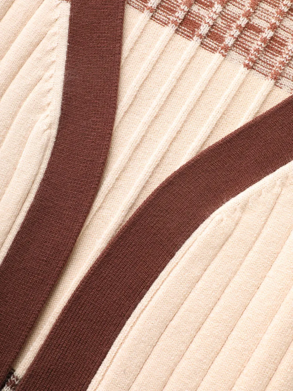 Supersoft Essentials Textured Colorblock Contrast Cardigan