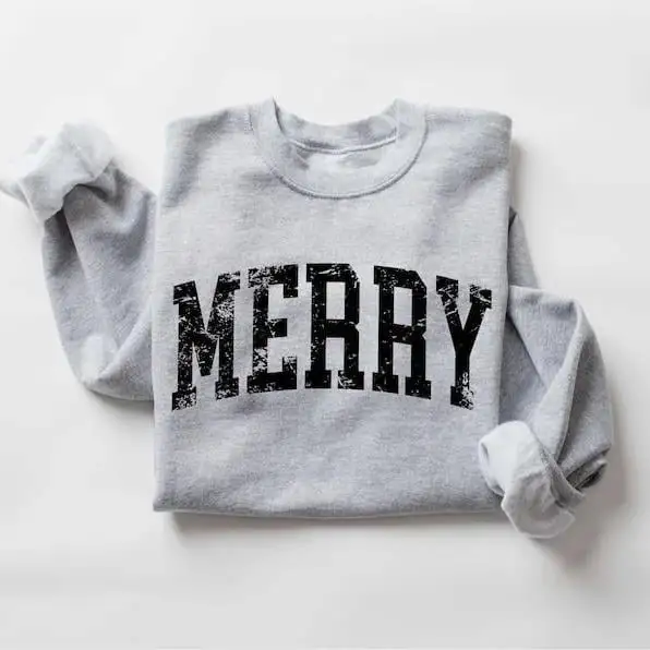 Retro Merry Sweatshirt, Merry Christmas Sweatshirt