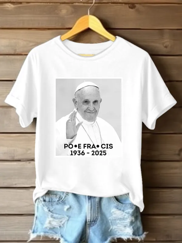 Women's Rip 1936-2025 PF Print Short Sleeve Round Neck Cotton T-Shirt