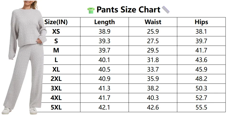 Women's chunky knit sweater casual two-piece set