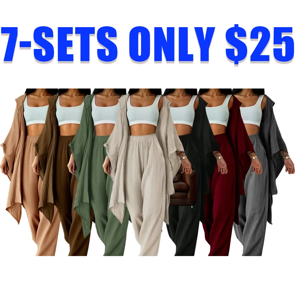 Women's Casual 2-Piece Set: Wide-Leg Pants + Loose Cardigan