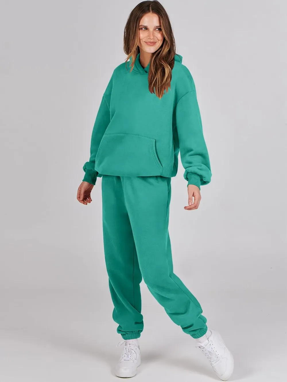(Clearance Sale $1.99⚡) 2024 Women's Fall Oversized Casual Hoodie Two Piece Sweatshirt Jogging Pants Sweatshirt Set