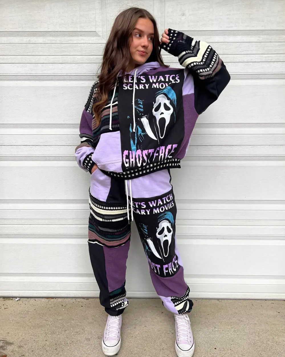 Purple 2 piece set tops and bottoms how perfect and cozy piece for your Halloween day