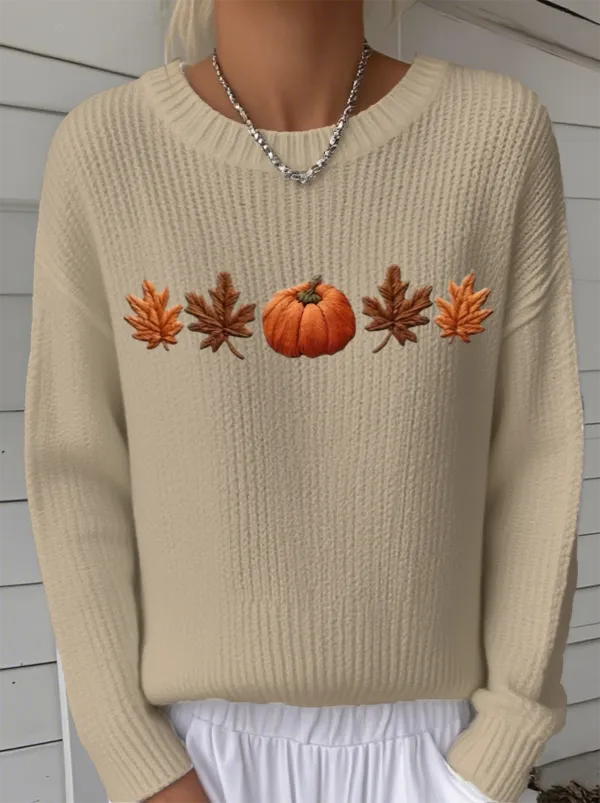 Women's Halloween Pattern Pullover Crew Neck Long Sleeve Sweatshirt Regular Fit Top