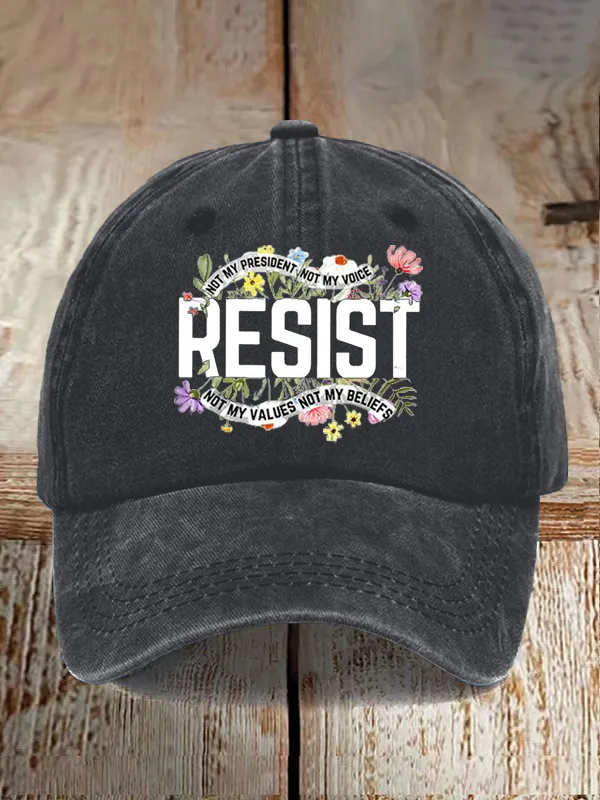 Retro Resist Not My President, Not My Voice, Not My Values, Not My Beliefs Print Baseball Cap