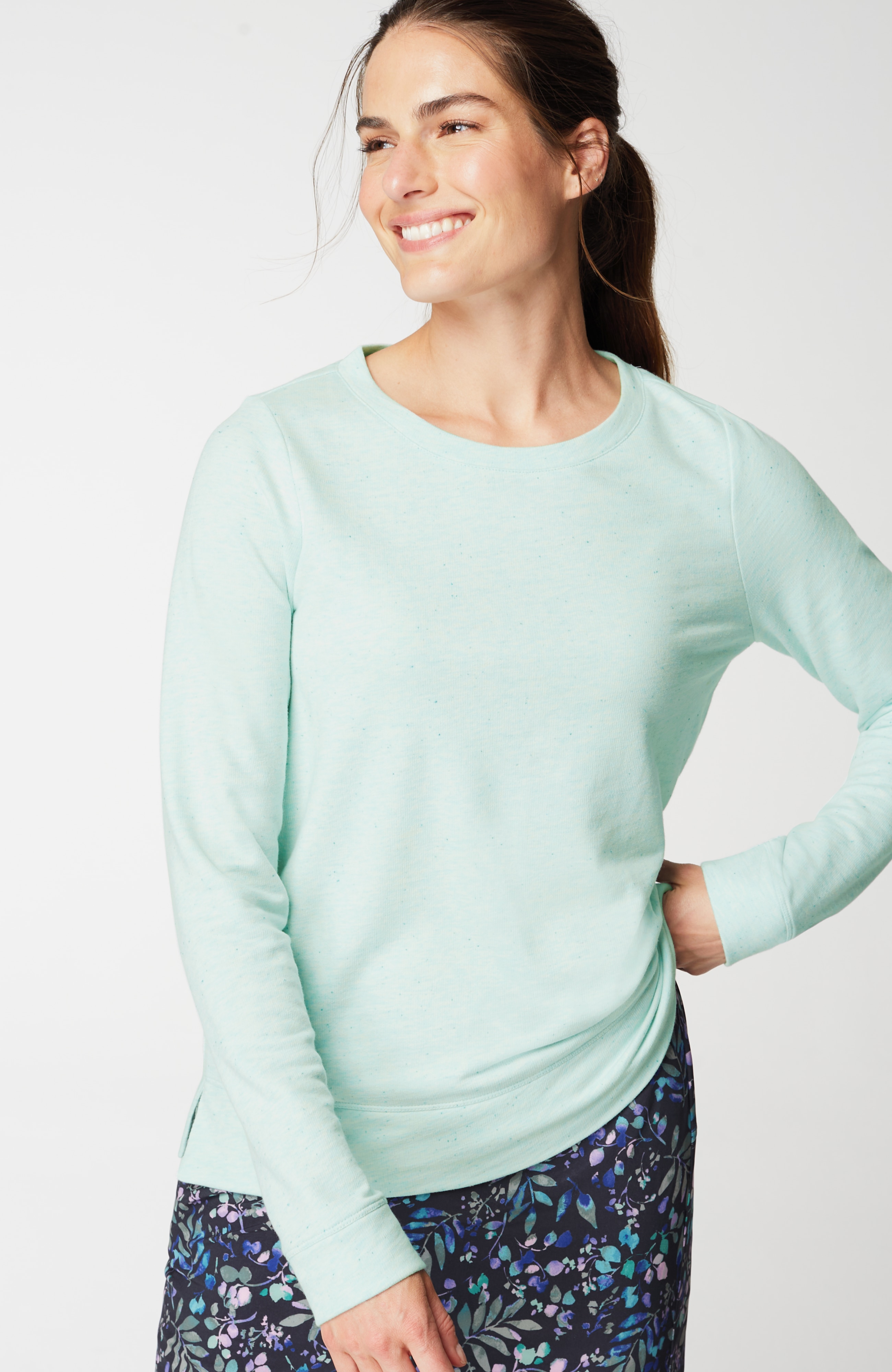 Fit French Terry Slit-Hem Sweatshirt