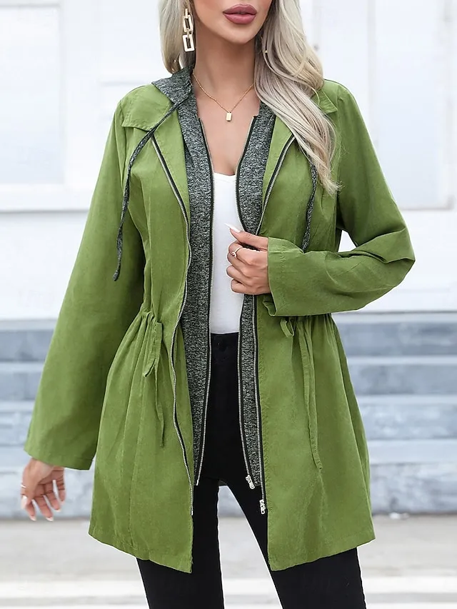Women's Casual Jacket Hoodie Jacket Athleisure Holiday Daily Wear Spring Fall Winter Regular Coat Loose Fit Stylish Casual Jacket