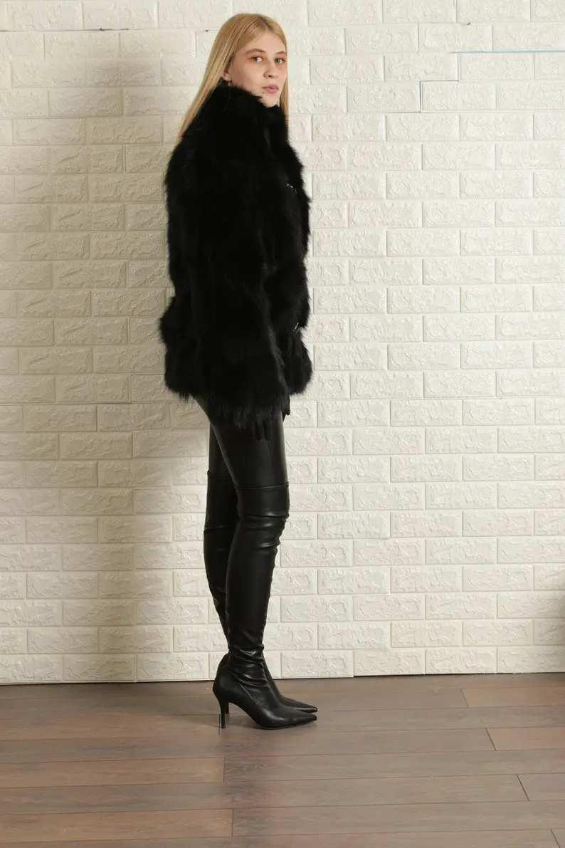 Black Fox Fur Jacket