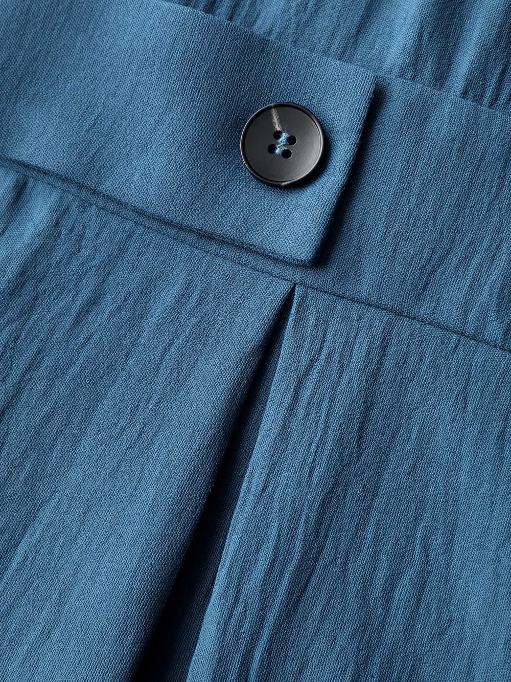 Button Detail Waist-Defining Midi Dress