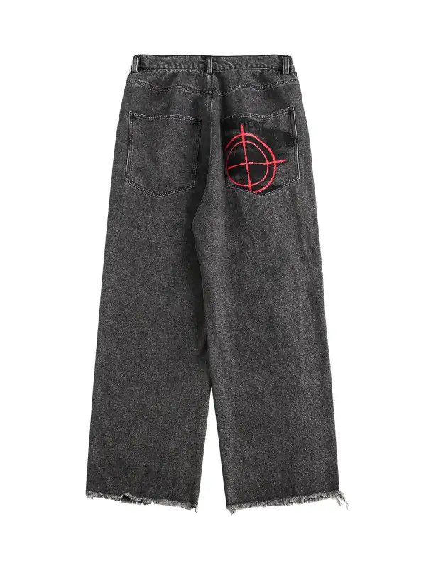 High Street Hip-hop Fun Print Jeans