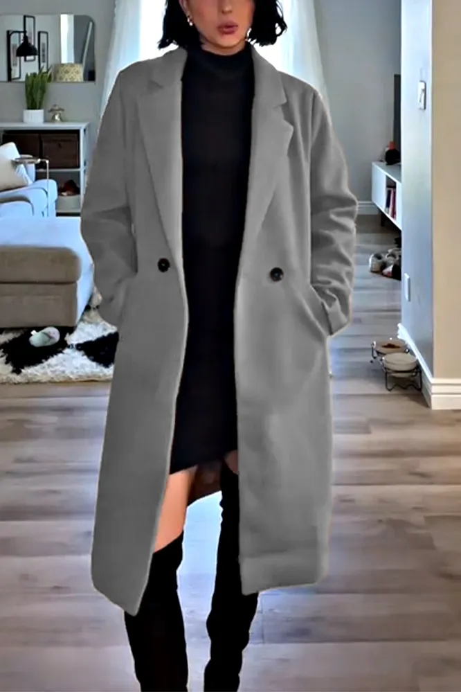 Women's solid color casual coat