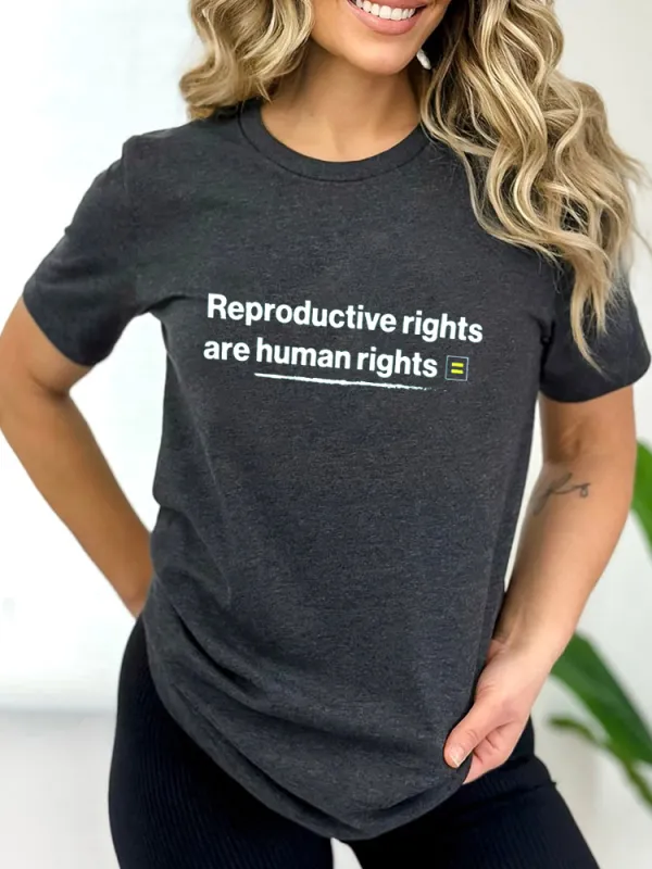 Reproductive Rights Are Human Rights T-Shirt Pure Cotton Round-Neck Short-Sleeved Shirt