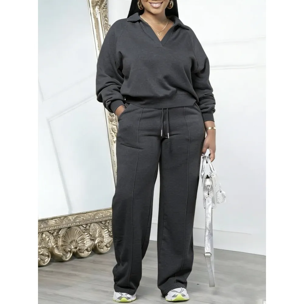 Women's Solid Color Casual Set