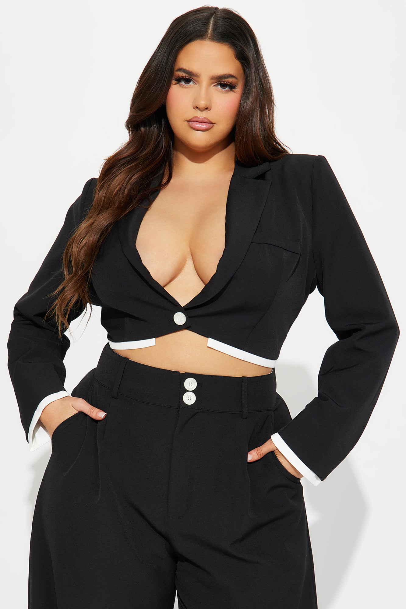 Fashionably Late Pant Set - Black