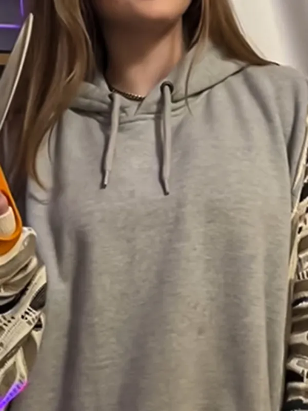 Grey Streetwear Leisure Hoodie Sweatshirts