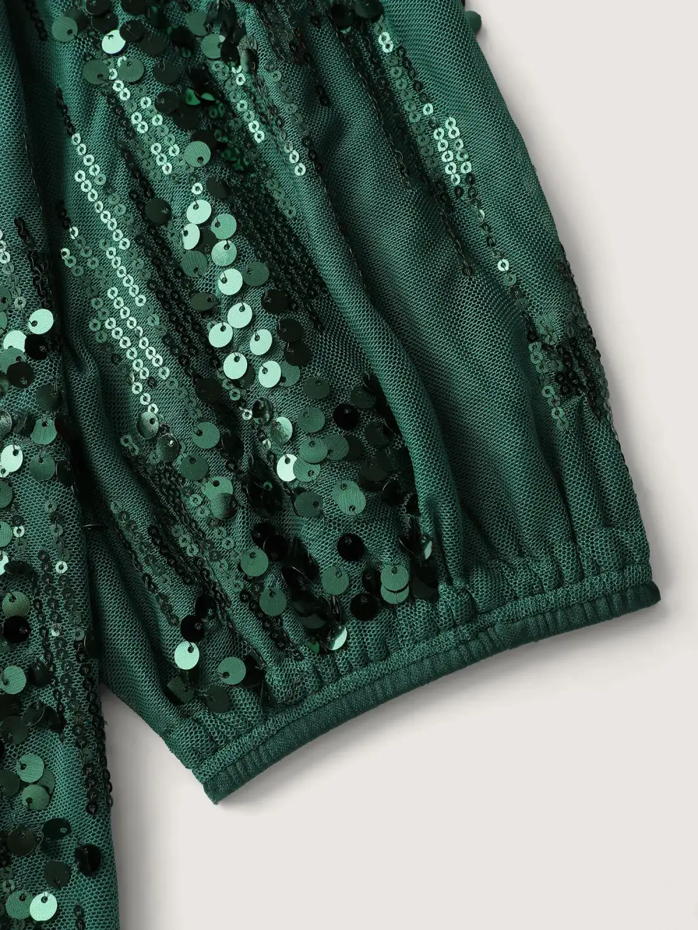 Shimmery Sequin Wrap V-Neck Blouse