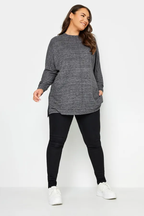 YOURS LUXURY Curve Blue Front Seam Detail Jumper