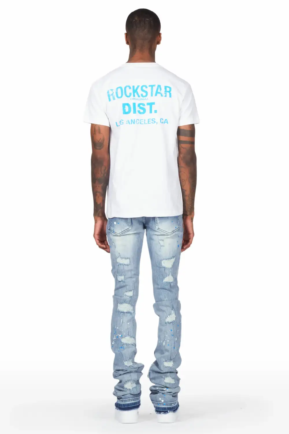 Nolan Blue Painter Super Stacked Flare Jean