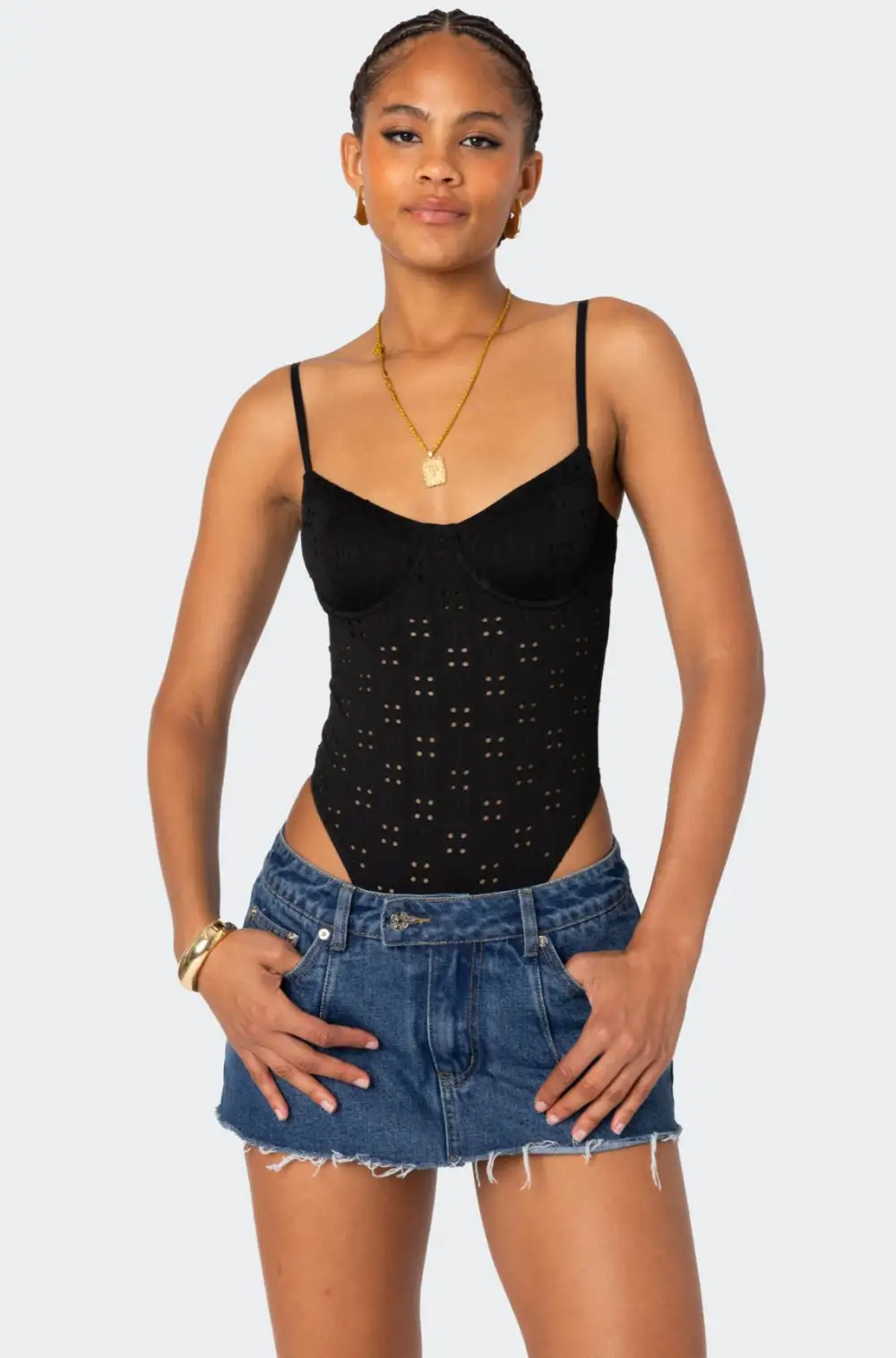 Raven Cupped Eyelet Bodysuit