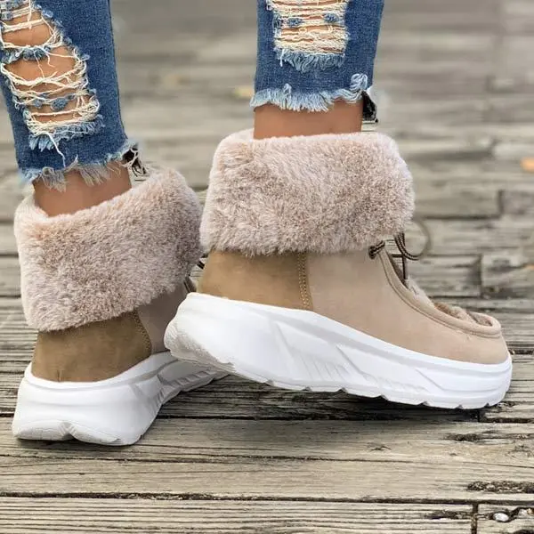 Women's Thick Sole Snow Boots with Plush Lining 06030674C