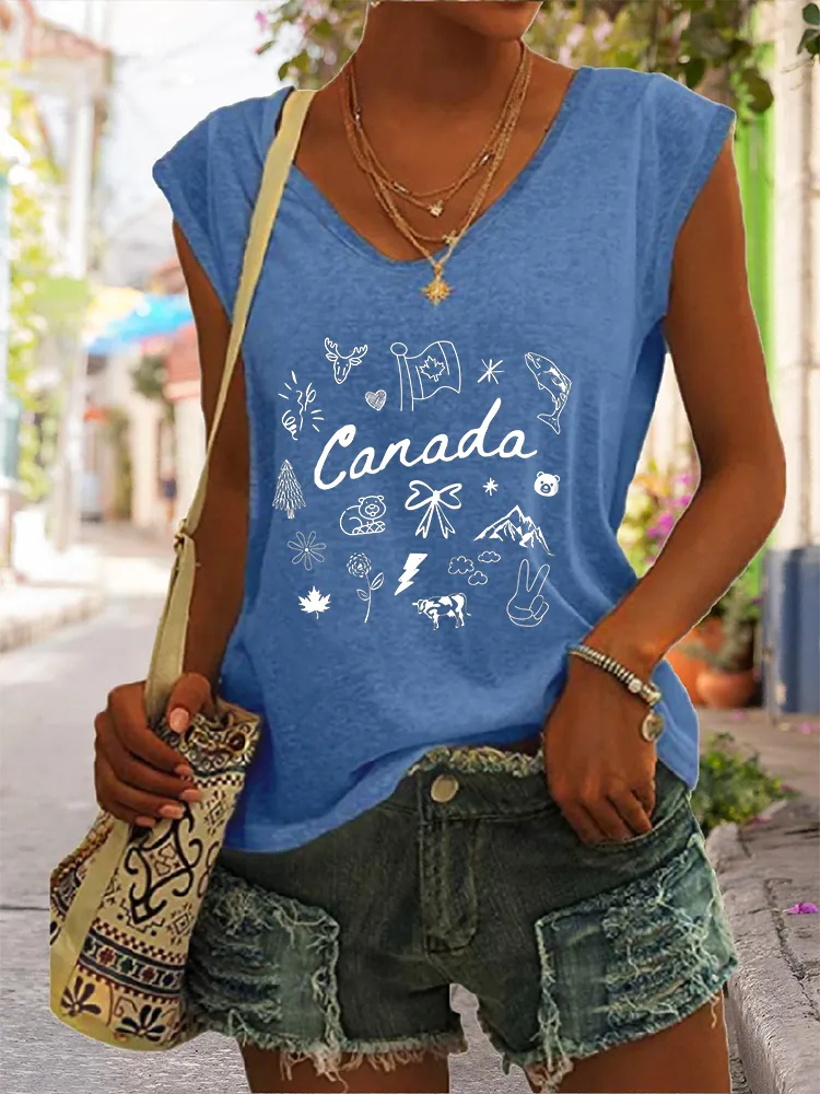 Women's We Are Canada Strong We Will Never Yield To Tru.p V-neck Vest