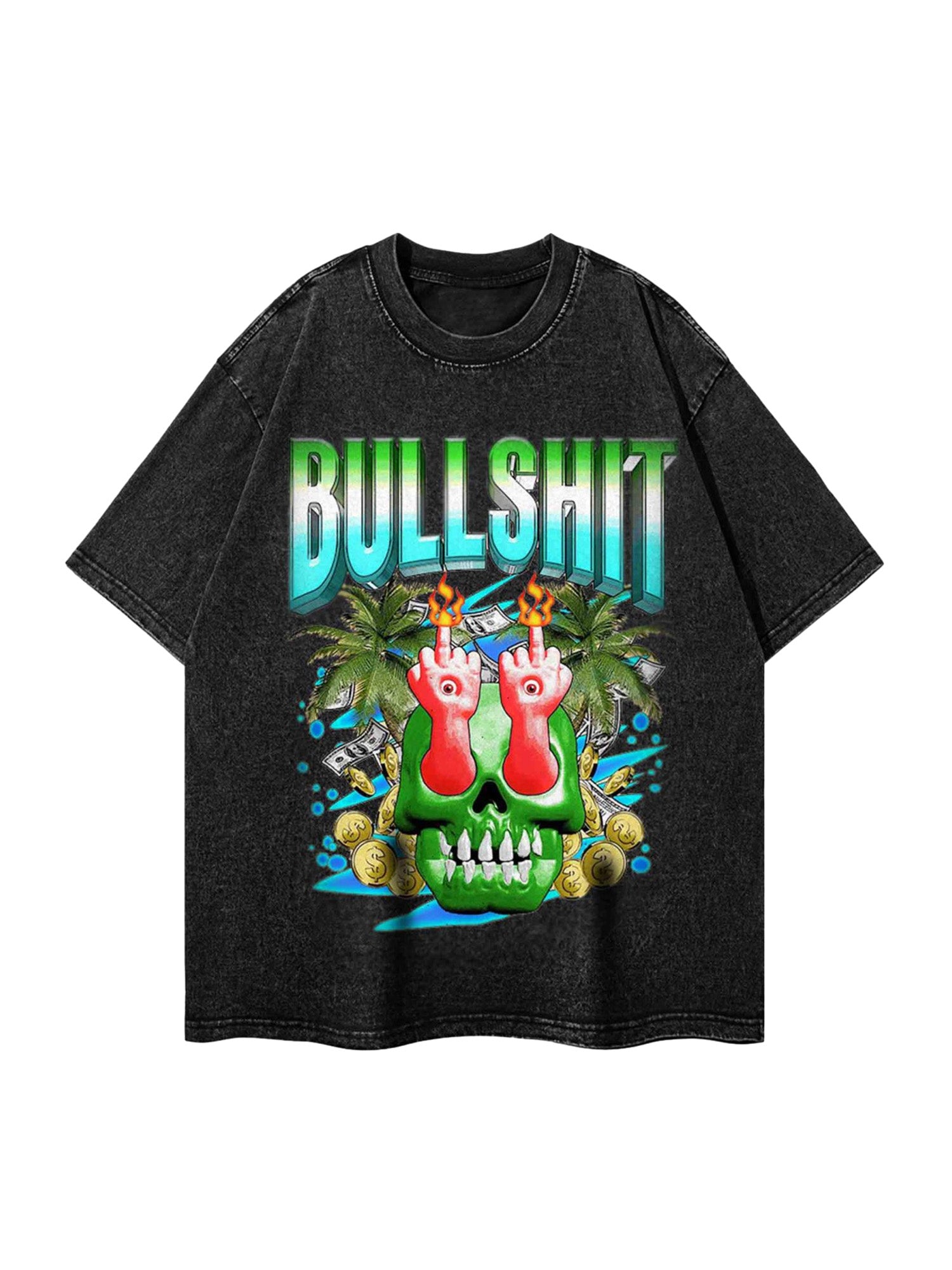 Retro Creative Letter Finger T-shirt - 1647