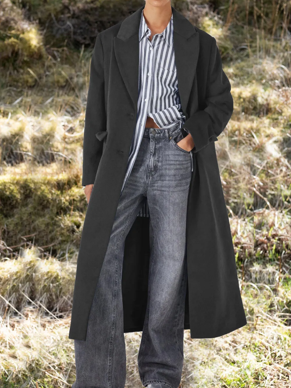 ANYDAY Maxi Top Coat, Navy