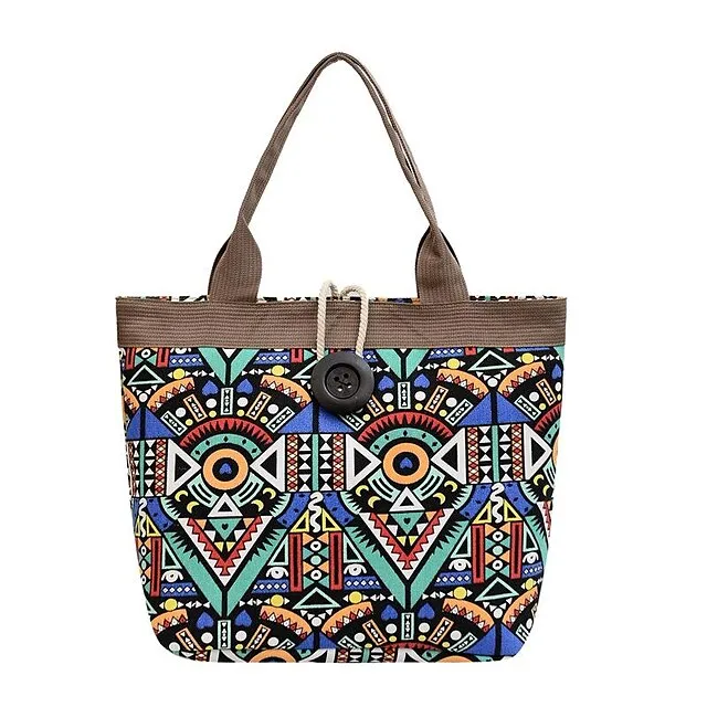 Women's Handbag Shoulder Bag Bucket Bag Canvas Daily Holiday Large Capacity Breathable Durable Leopard Black Dark Red