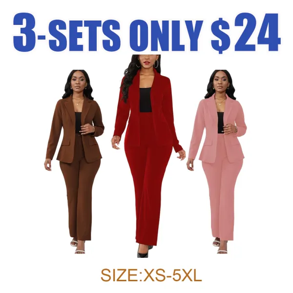 Women's Two-Piece Blazer & Suit Pants - Elegant Business Casual